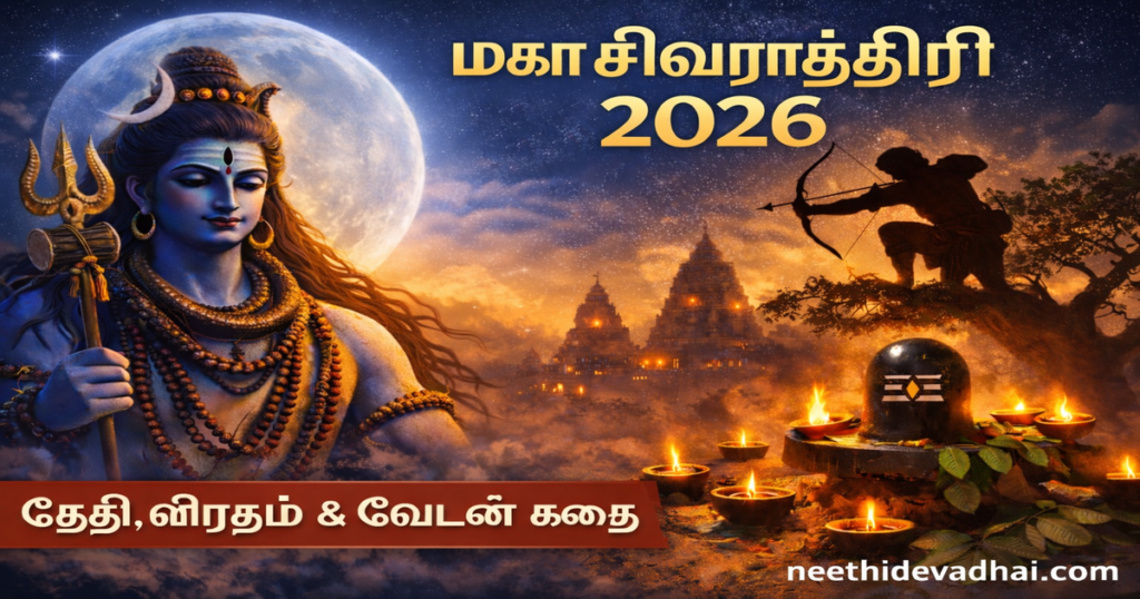 Maha Sivarathiri 2026 Tamil date, viratham and vedan story image with Lord Shiva